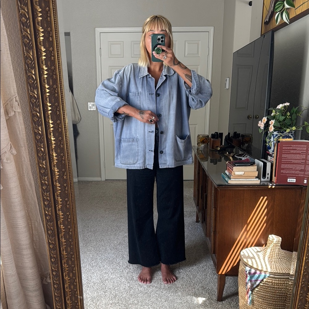Vintage Light Blue Denim Chore Jacket, Medium - Picture 3 of 9